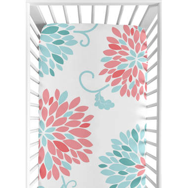 Coral fitted 2024 crib sheet